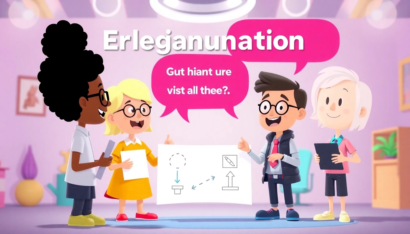 Illustration of Erkläranimation showing animated characters explaining concepts clearly and engagingly.