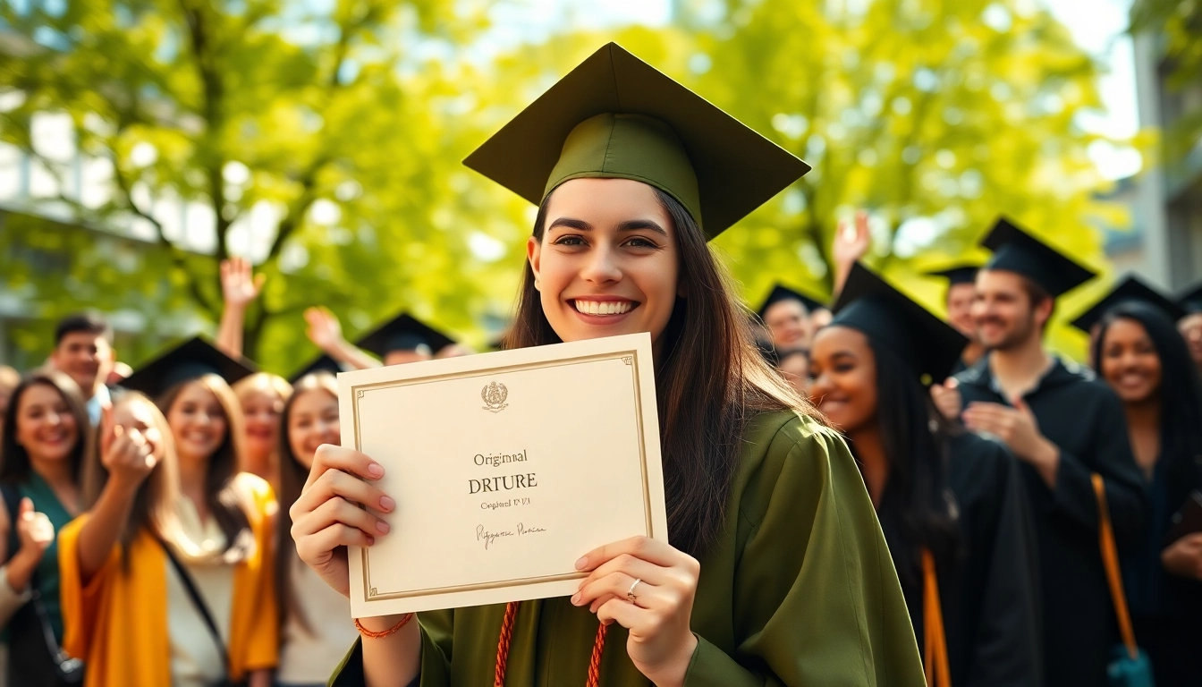 Celebrating a graduate with an original UK degree, showcasing achievement and community.