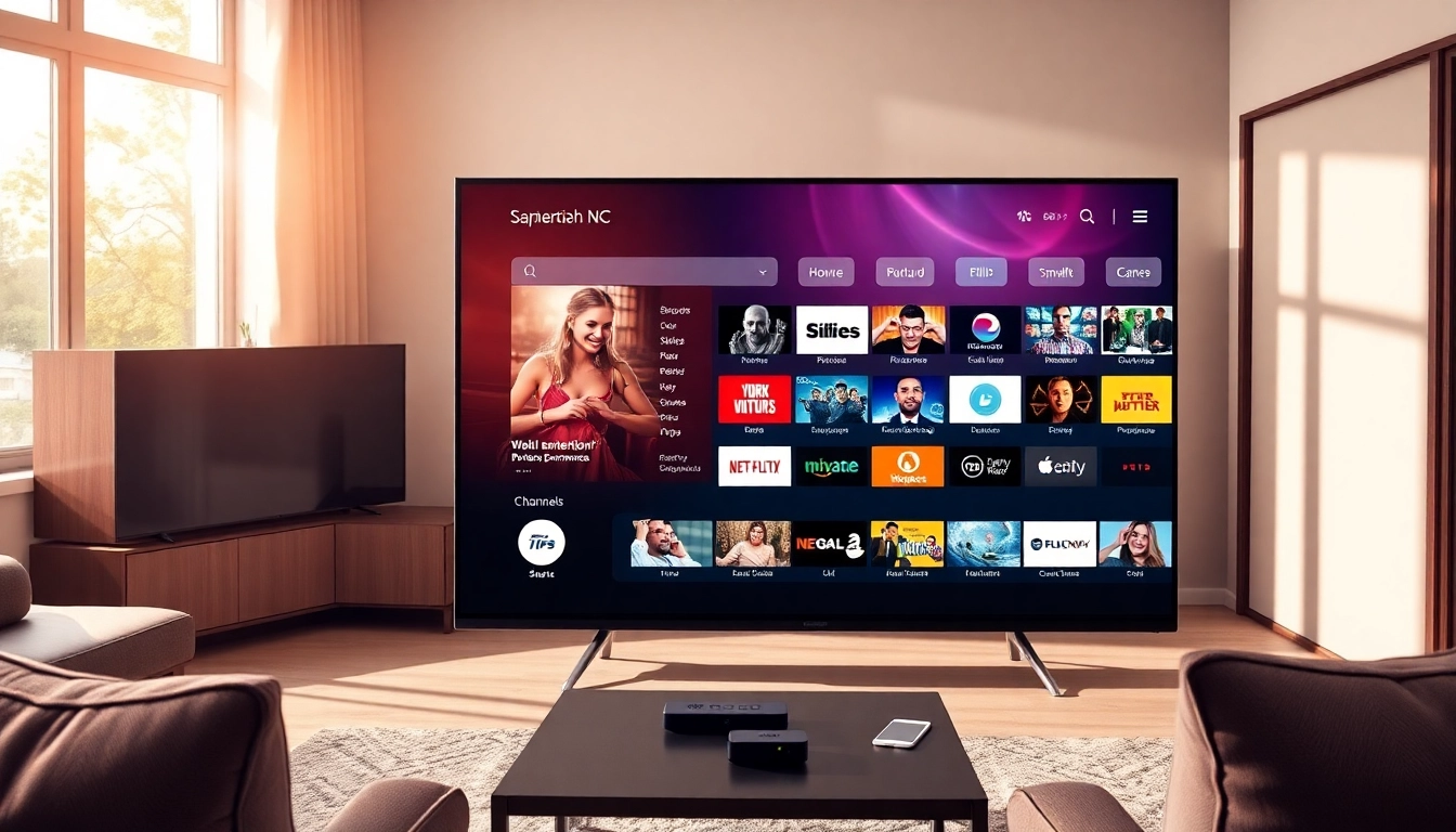 Enhance your viewing with IPTV Subscription USA showcased on a smart TV in a modern living room.