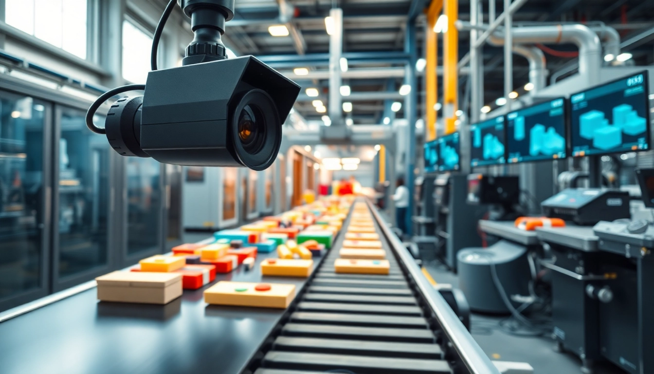 Machine vision technology automating inspection processes in a modern industrial setting.