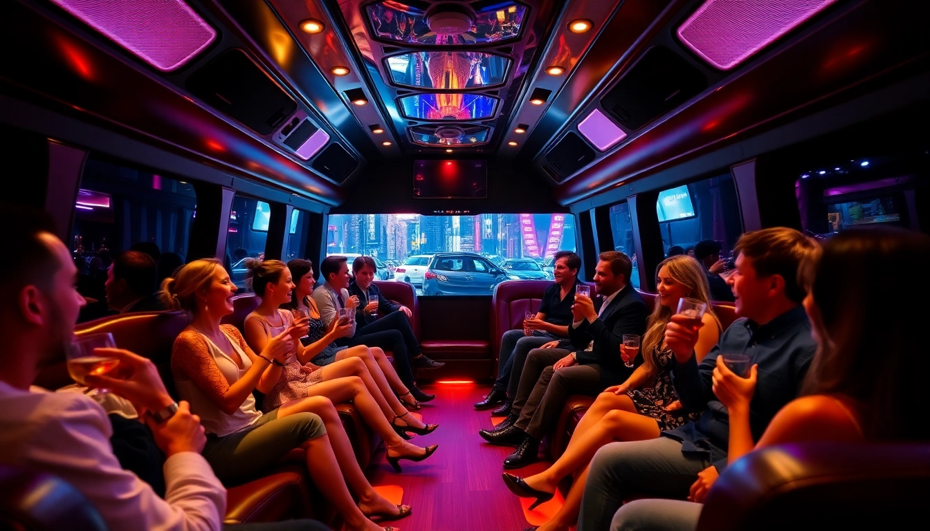Enjoy a luxurious party bus experience in Cypress, TX, with vibrant nightlife and festive atmosphere.