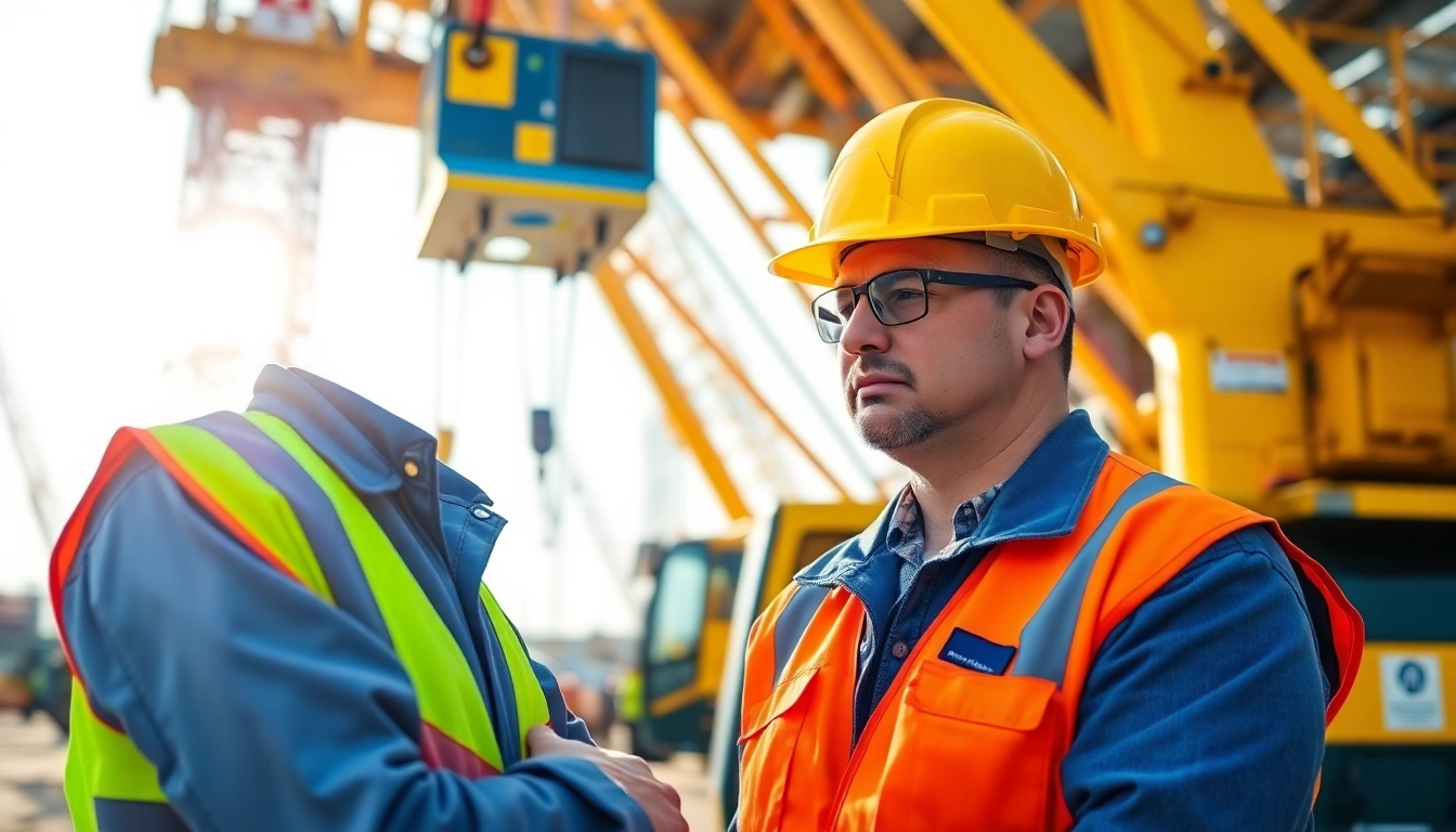 NVQ Level 4 Crane supervisor answers showcased by a professional overseeing safety on-site.