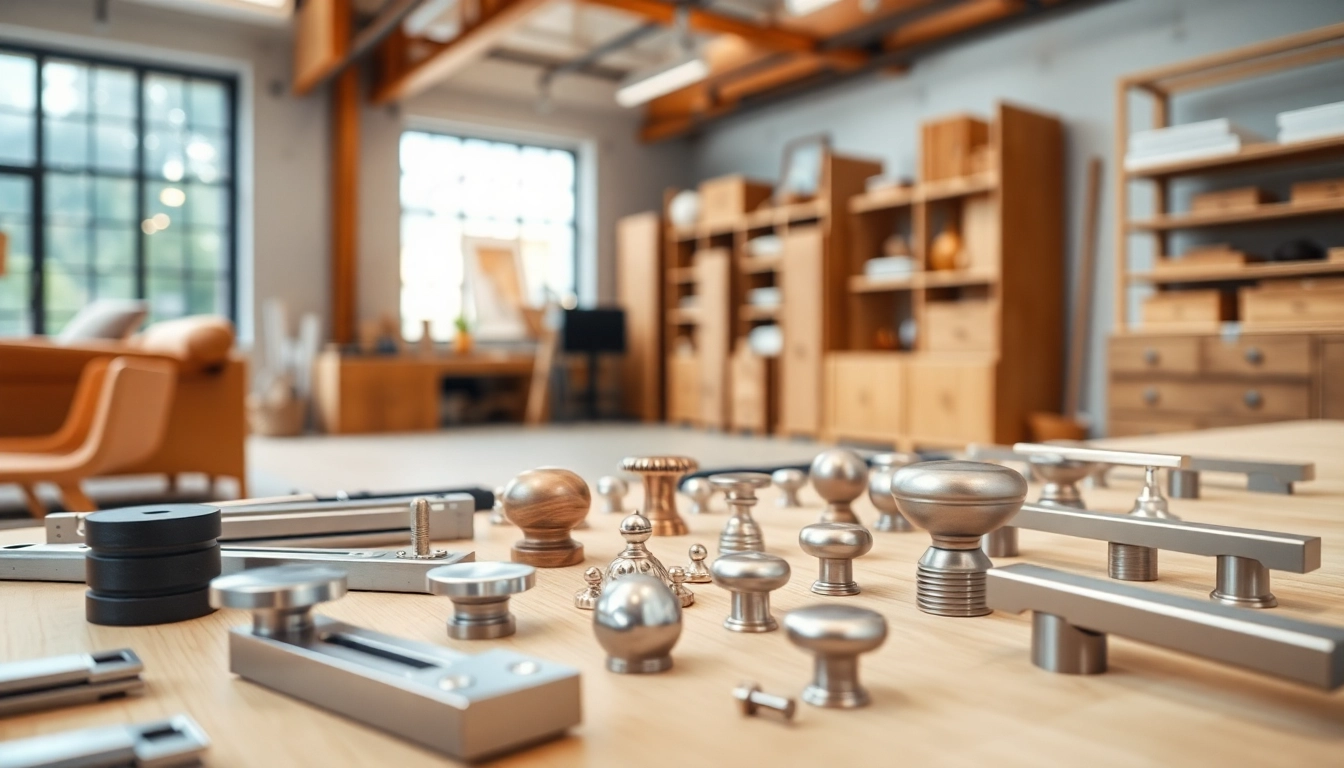Showcasing an array of products from leading furniture hardware manufacturers in a professional setting.