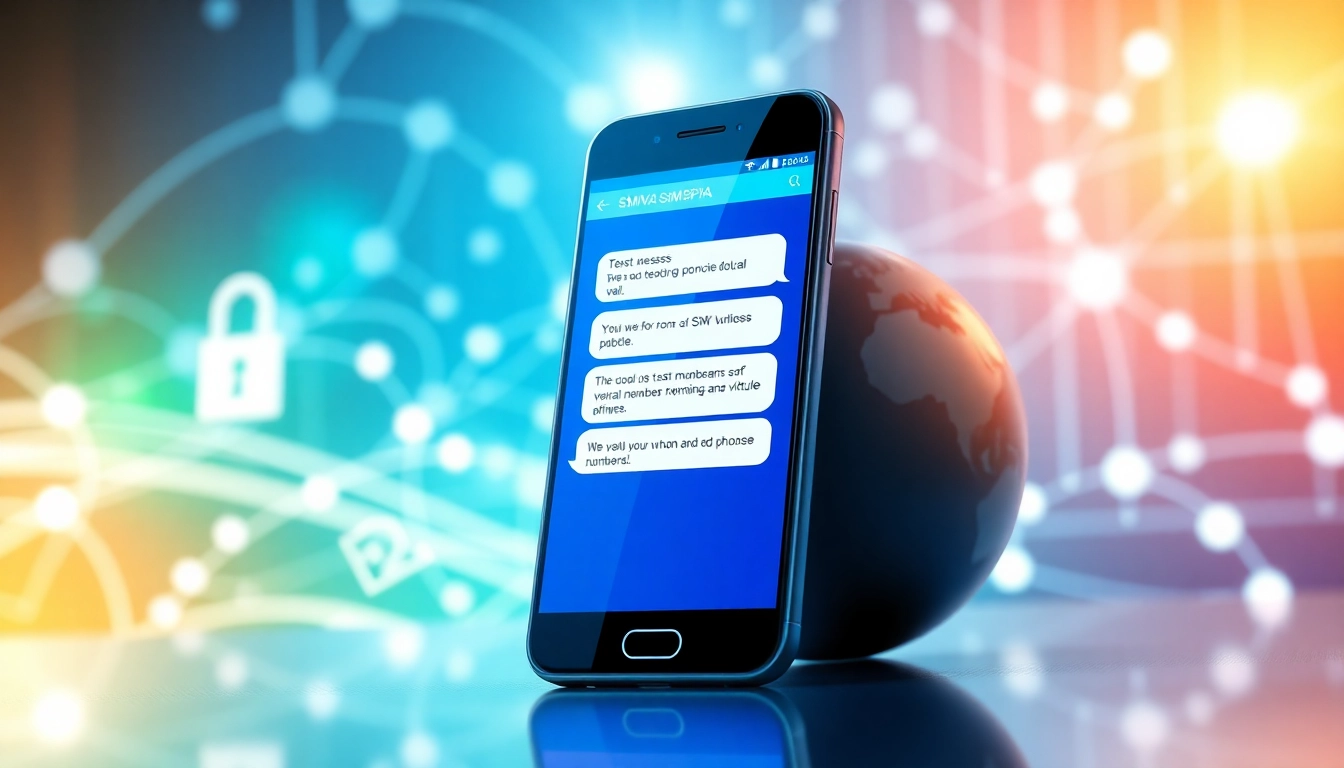 Visual representation of smspva's SMS verification feature on a sleek smartphone with secure messaging.