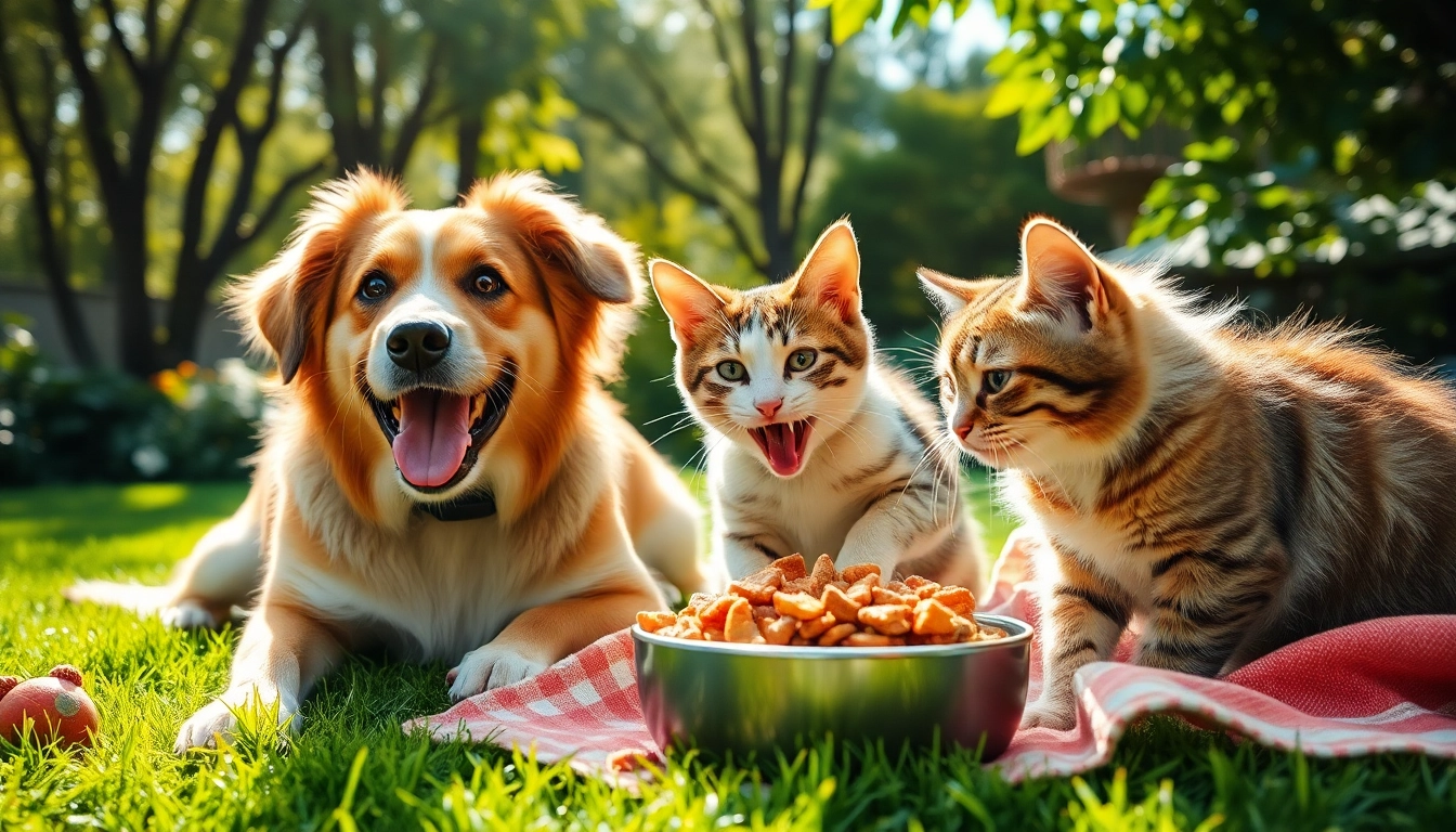 Pet enjoying dr marty pet food canada in a vibrant outdoor setting with playful interaction.