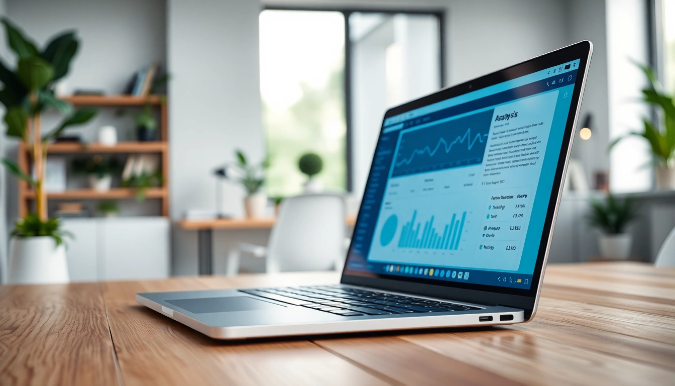 Analyze text using the ai checker tool on a modern laptop in a professional environment.