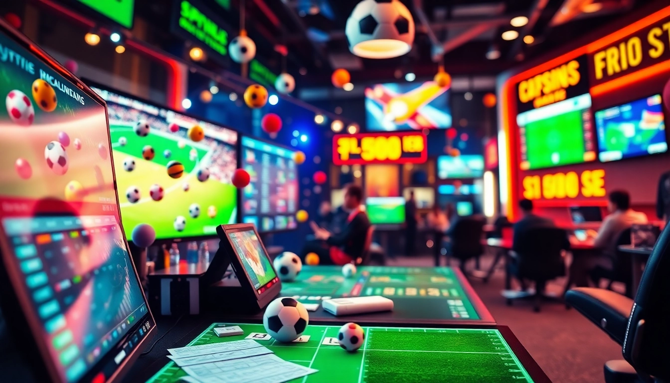Action-packed mix parlay betting scene with dynamic visuals of sports and betting slips.