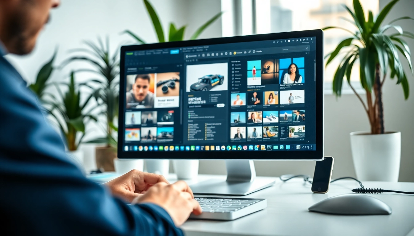 Création site internet Luxembourg dans un bureau moderne avec un designer au travail.