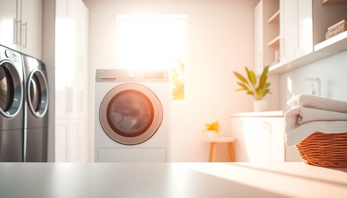 Tumbler Dryer in a sleek laundry room with bright lighting and smooth textures.