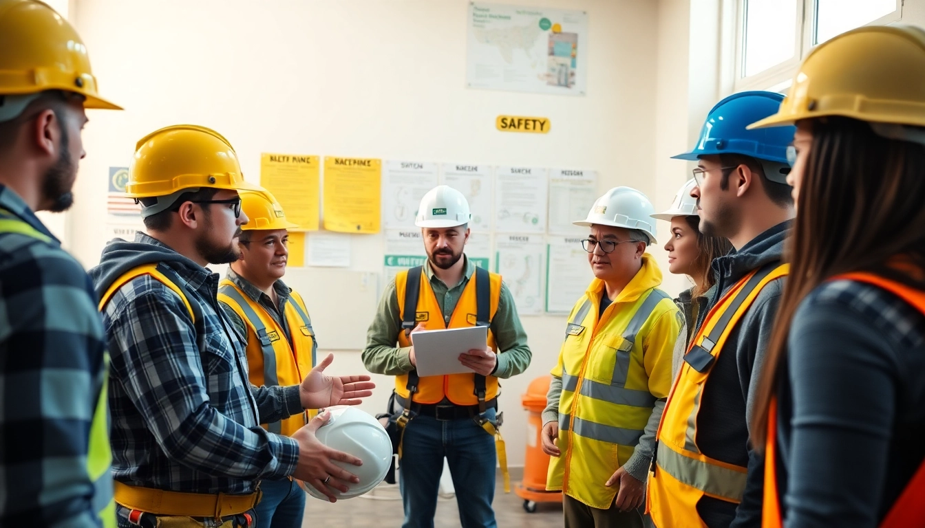 Engaging construction safety training colorado session with diverse participants and trainers in action.