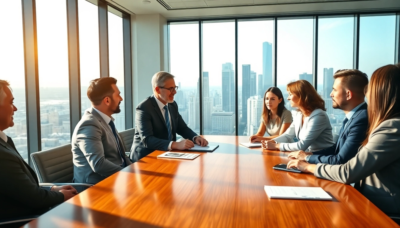 Engaging consultation session by pedrovazpaulo in a modern office with diverse clients.