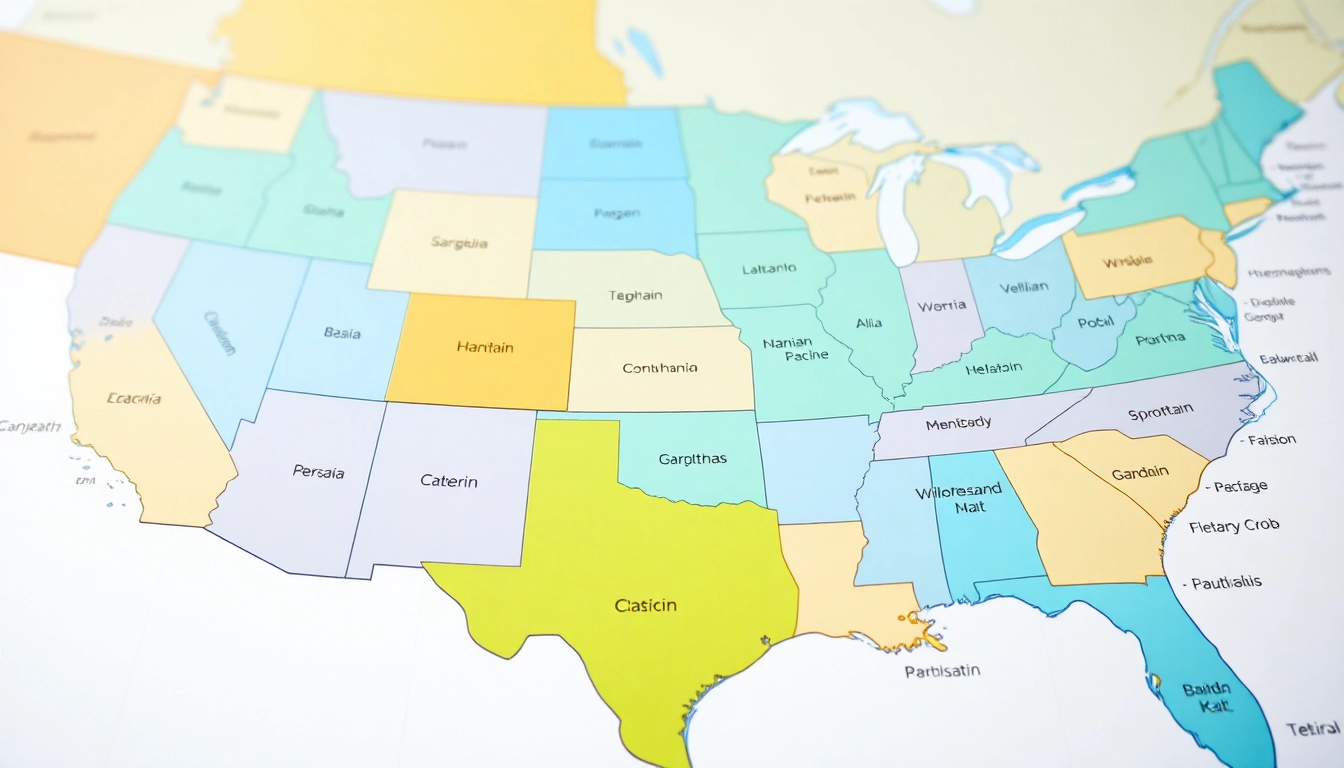 State map illustrating boundaries and capitals of each state for enhanced geographical understanding.