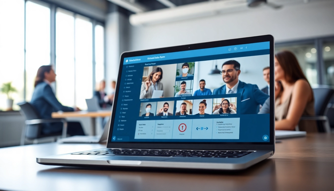 Datenraum-Schnittstelle für sichere Dokumententeilung in einer professionellen Büro-Umgebung.