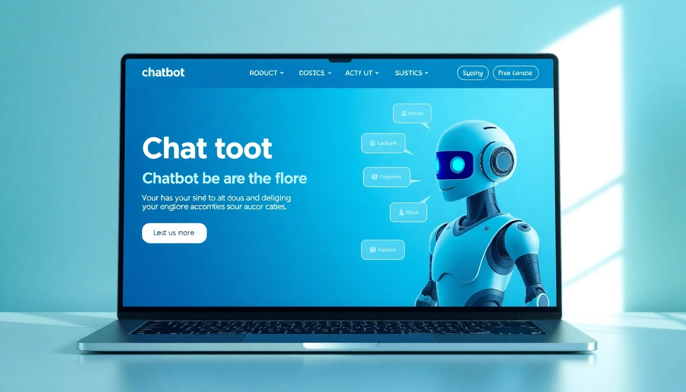 Engaging chatbot for website featured on a modern homepage promoting user interaction.