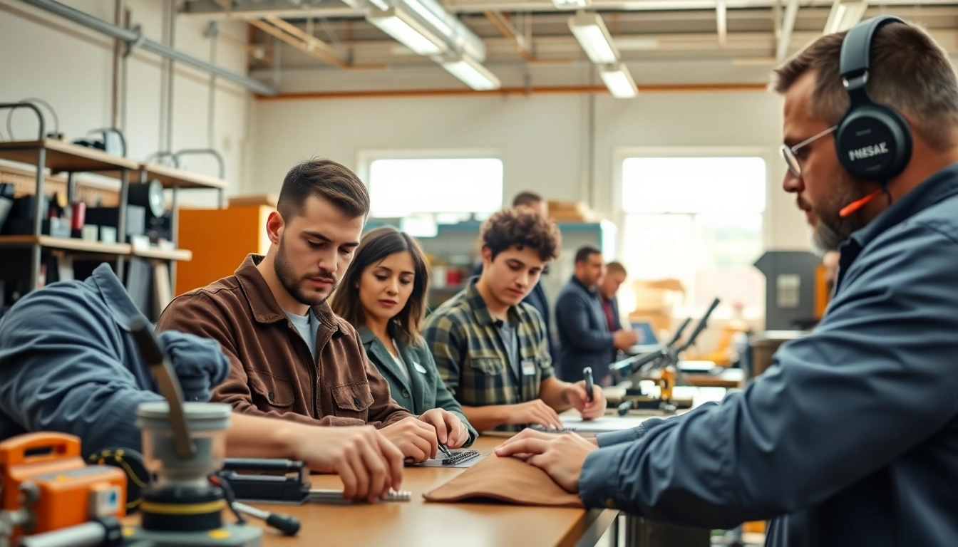 Hands-on training at a trade school in Tennessee, showcasing students engaged in a practical learning environment.