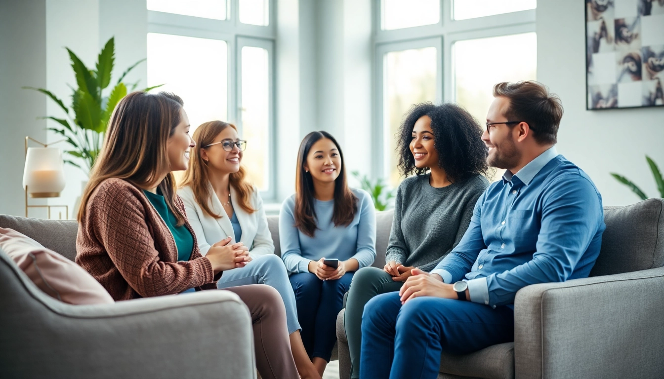 Psychologists in Dubai interacting in a calm therapy environment, showcasing empathy.