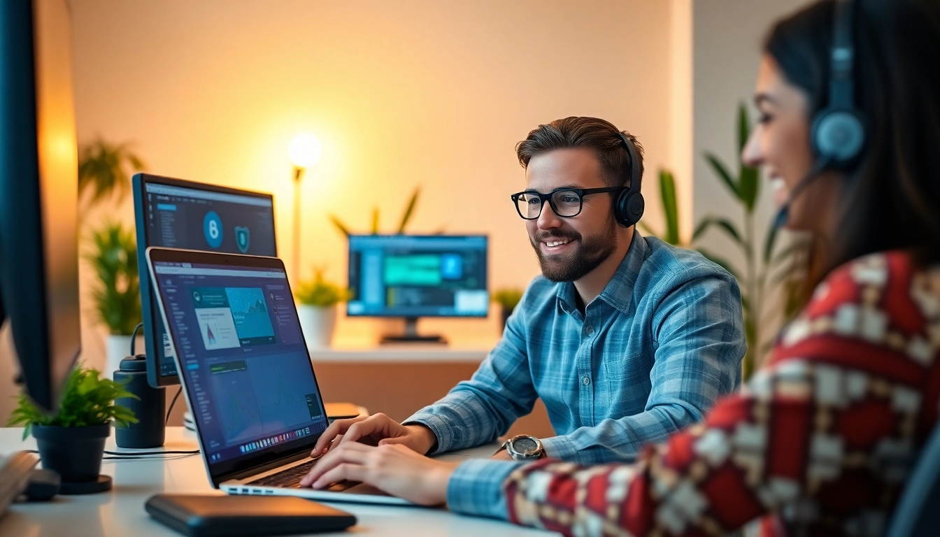 Providing Remote IT Support Markham with a technician assisting in a modern home office