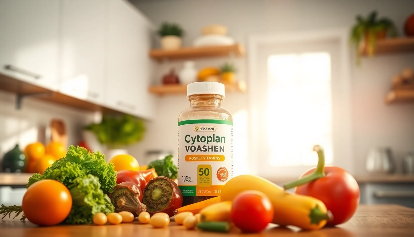 Enhance wellness with Cytoplan kosher vitamins, showcased in a vibrant kitchen setting.