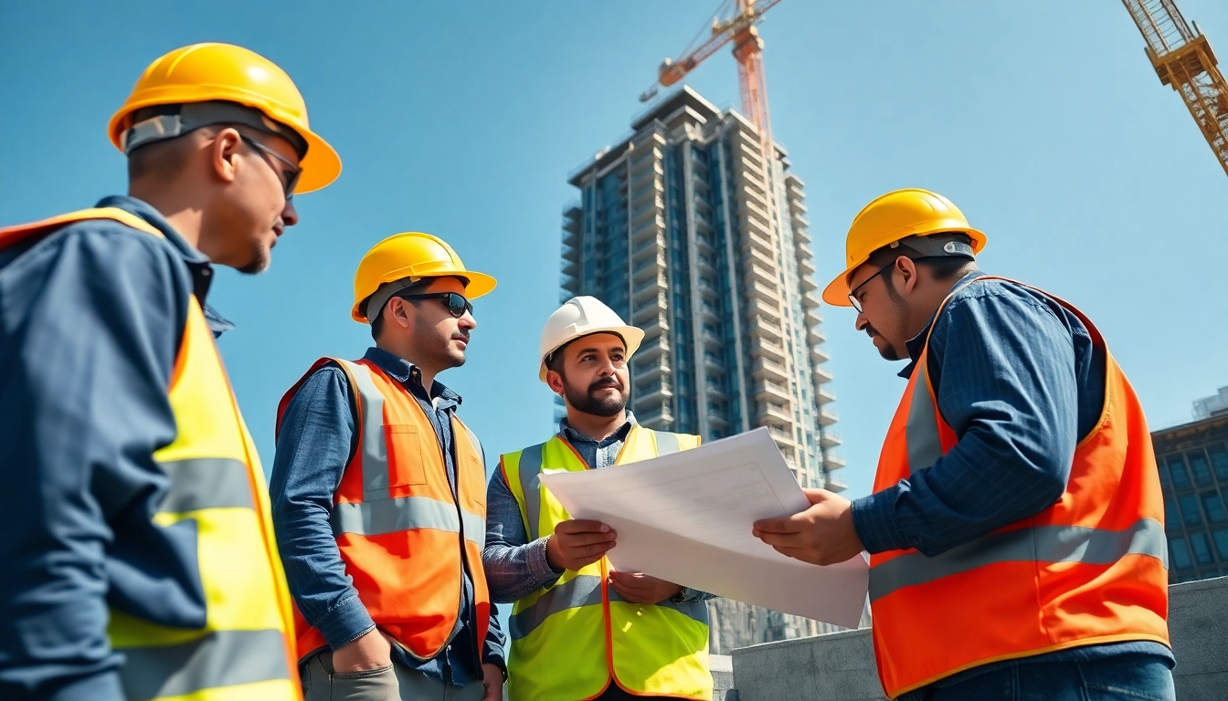 Manhattan Commercial General Contractor team collaborating on a construction site.