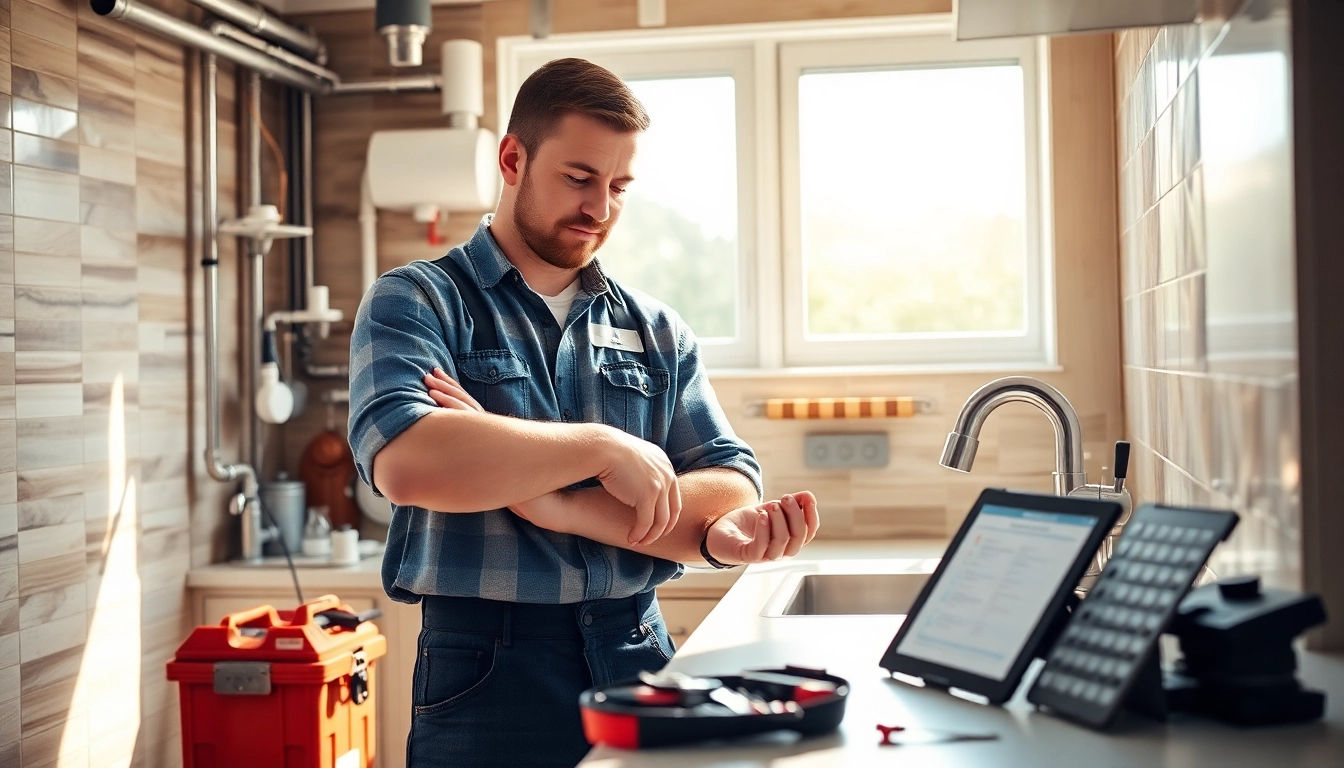 Ensure efficient plumbing wake forest systems with a skilled plumber in a modern kitchen atmosphere.