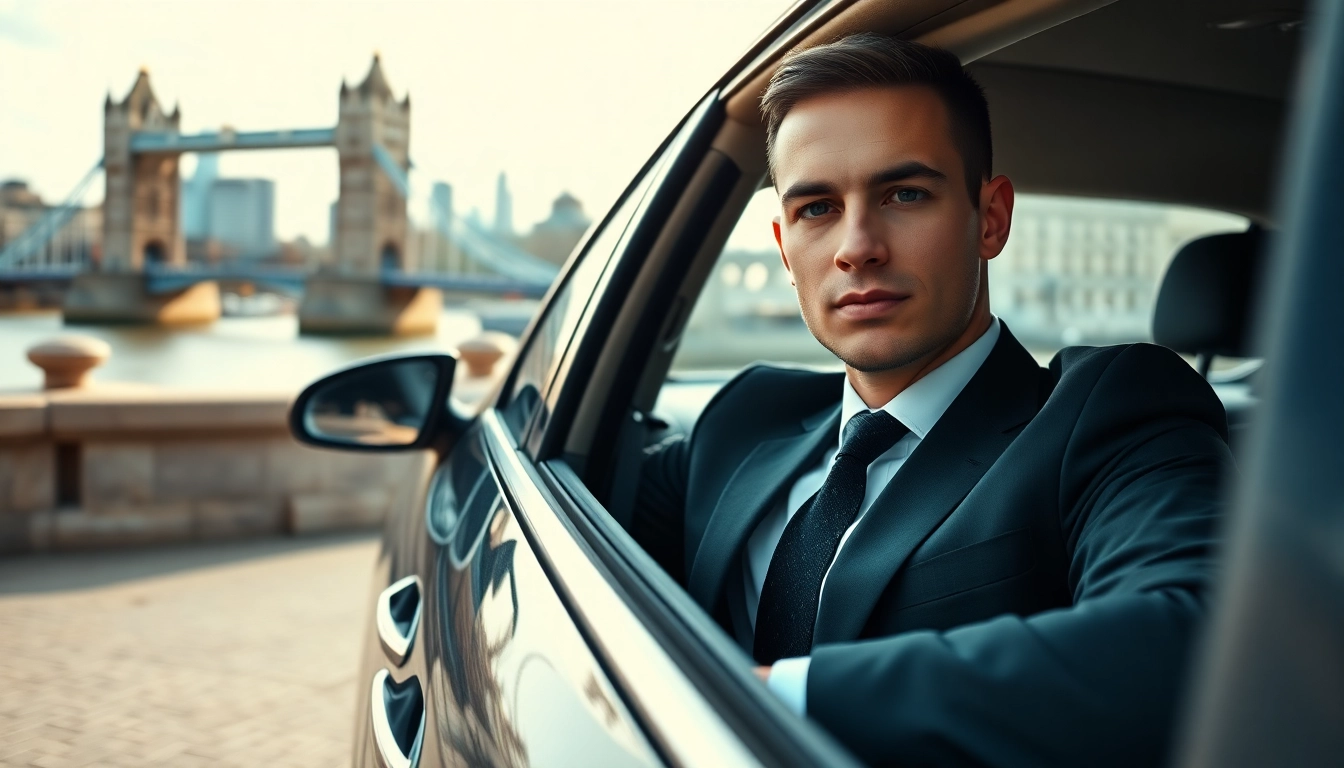 Experience premium service with a private chauffeur in London driving a luxury car.