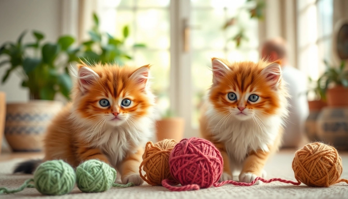 Cute Maine Coon kittens for sale Bay Area playing with colorful yarn in a cozy home setting.