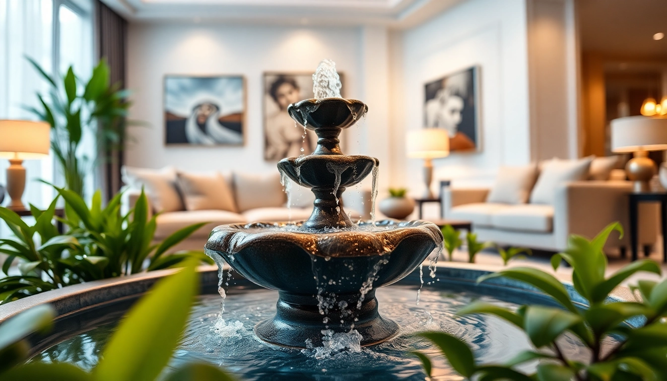 Décorez votre intérieur avec une décoration de fontaine apaisante et élégante.