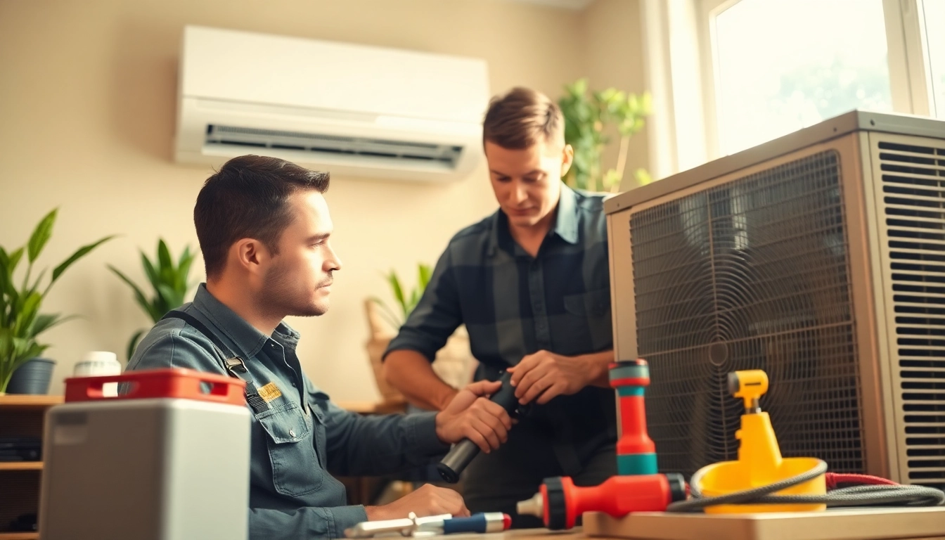 Technician engaged in repair-Hvac service on air conditioning unit, exemplifying professionalism.