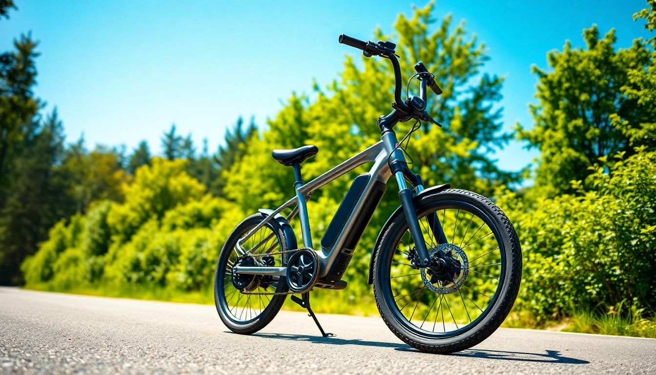 Ride E Ride Pro SS 3.0 on a sunny road surrounded by nature, showcasing its sleek design.