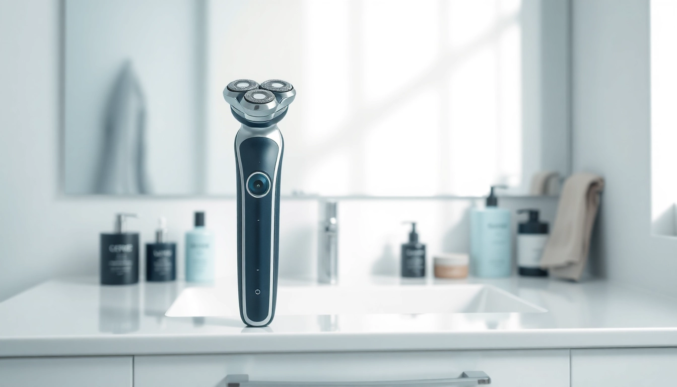 Optimizing your grooming routine with an electric shaver for sensitive skin featuring a sleek design and ergonomic handle.