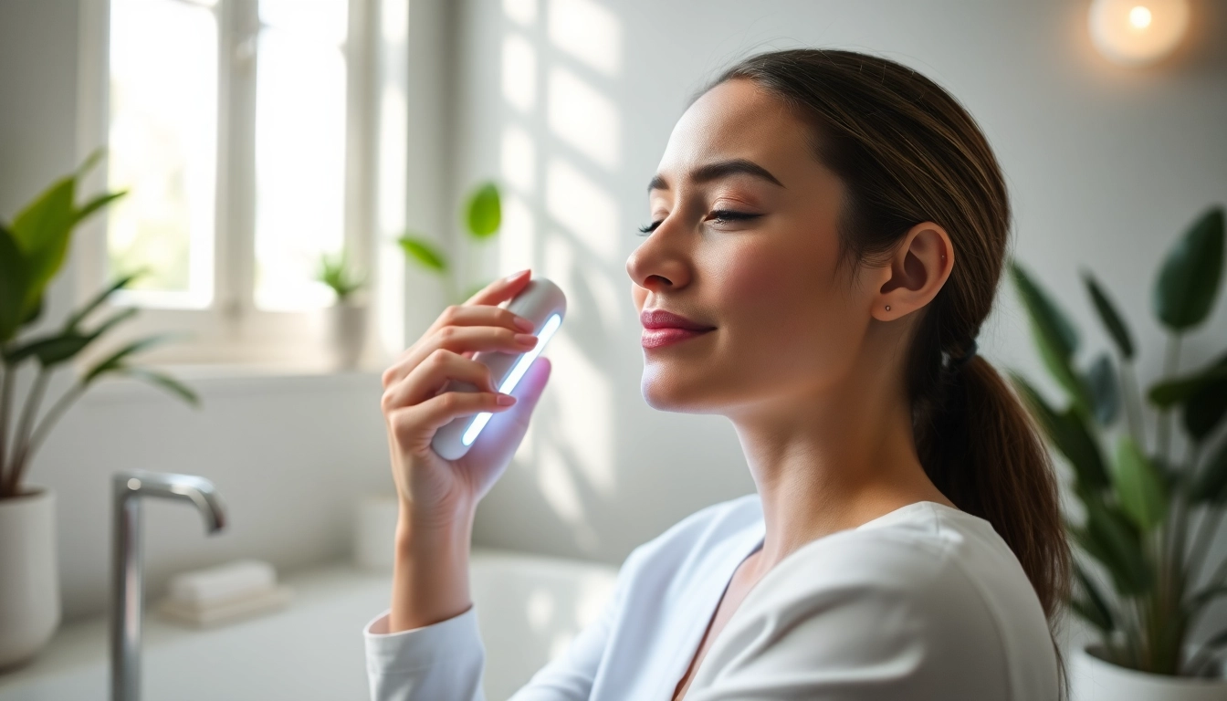 Enhance skincare routine with md quasar LED light therapy device for refreshed skin.
