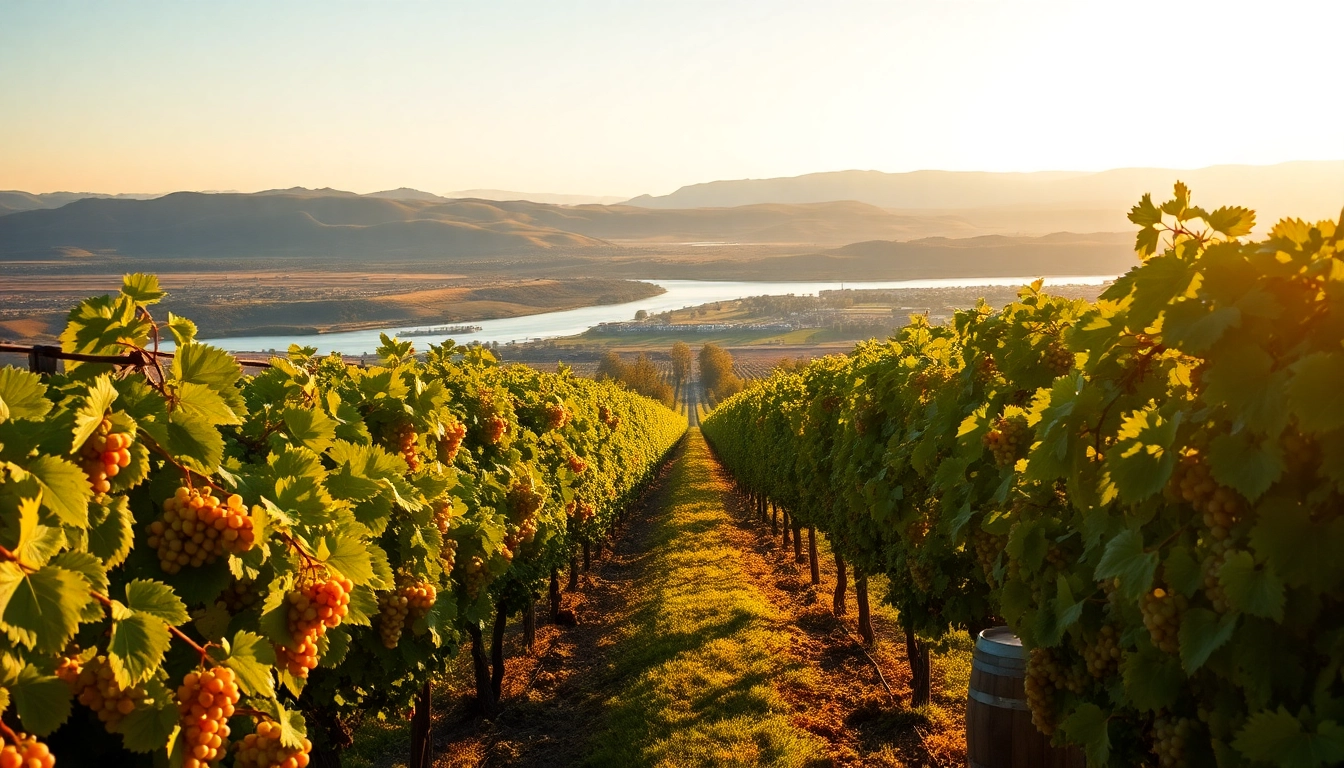 Experience the vineyards of Carksburg CA with picturesque views and lush grapevines.