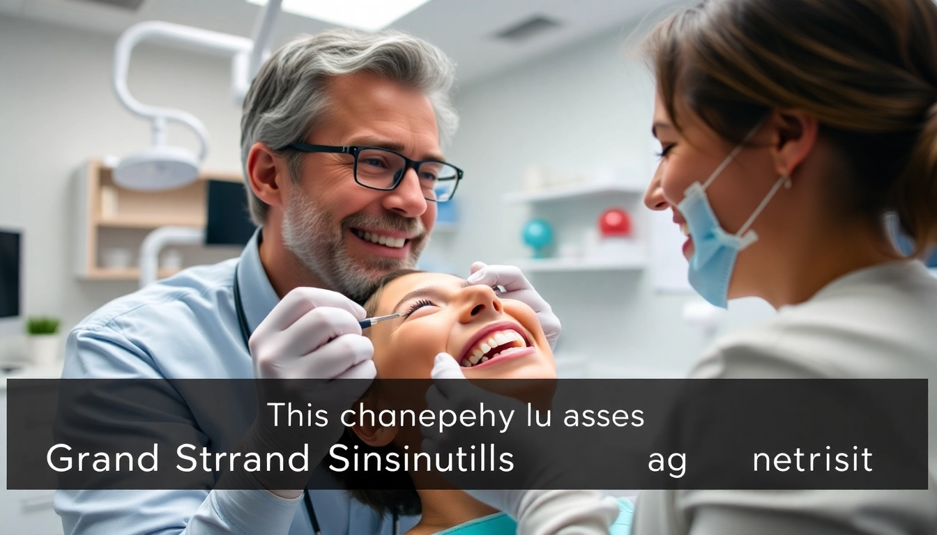 Orthodontist at Grand Strand Smile Spotlight assisting a patient with smile assessment.