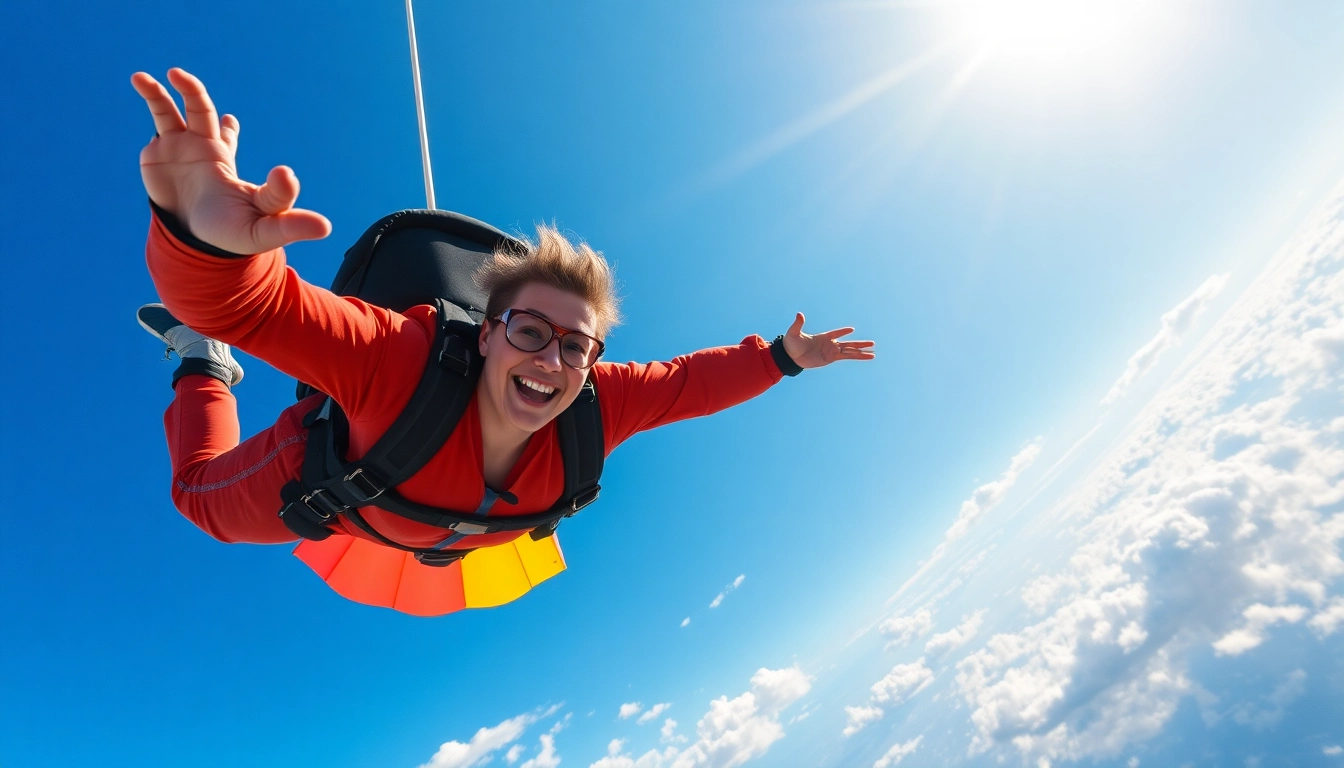 Izvedi skok s padalom v tandemu med adrenalinsko izkušnjo prostega pada.